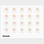  roze Floral Royal Crown Princess Birthday Ronde Sticker (Vel)