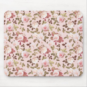 Roze Floral Rozen Muismat