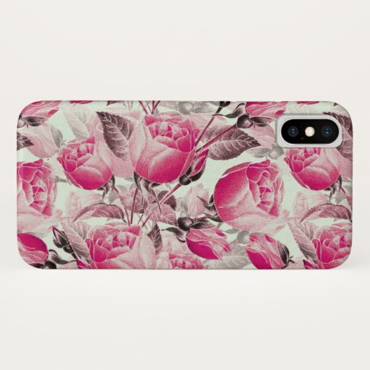 Roze Floral Rozen Patroon Case-Mate iPhone Case (Achterkant (horizontaal))