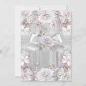 Roze Floral Rozen Pink Birthday Party Kaart (Achterkant)