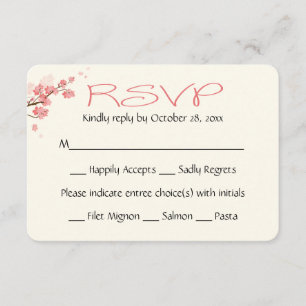 Roze Floral RSVP Cherry Blossom Flowers Weddenscha