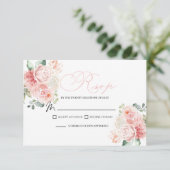 Roze Floral RSVP Enclosure Card (Staand voorkant)