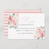 Roze Floral RSVP Enclosure Card (Voorkant / Achterkant)