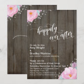 Roze Floral Rustic, gelukkig altijd na ontvangst Kaart (Voorkant / Achterkant)