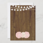 Roze Floral Rustic Sip en Zie uitnodiging (Achterkant)