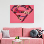 Roze Floral S-Shield Canvas Afdruk (Insitu (Woonkamer))