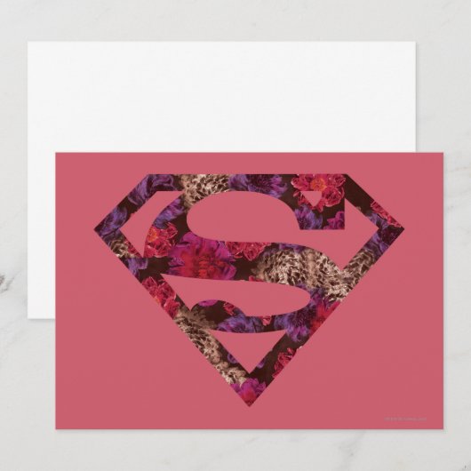 Roze Floral S-Shield Kaart (Voorkant / Achterkant)