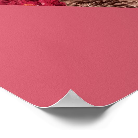 Roze Floral S-Shield Poster (Hoek)