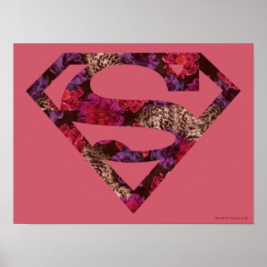 Roze Floral S-Shield Poster (Voorkant)