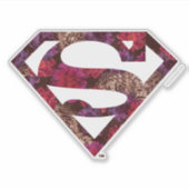 Roze Floral S-Shield Sticker (Voorkant)