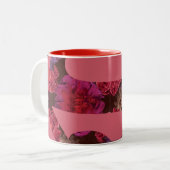 Roze Floral S-Shield Tweekleurige Koffiemok (Voorkant links)