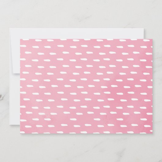 Roze Floral Safari Dieren Wild Eén meisje van de v Kaart (Achterkant)