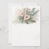 Roze Floral Sage Greenery Wedding Shower Invitatio Kaart (Achterkant)