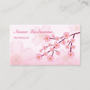 Roze Floral Sakura Cherry Blossom Tree Branch Visitekaartje