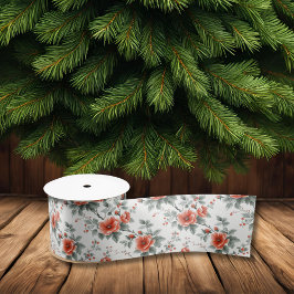 Roze  Floral Satijnen Lint