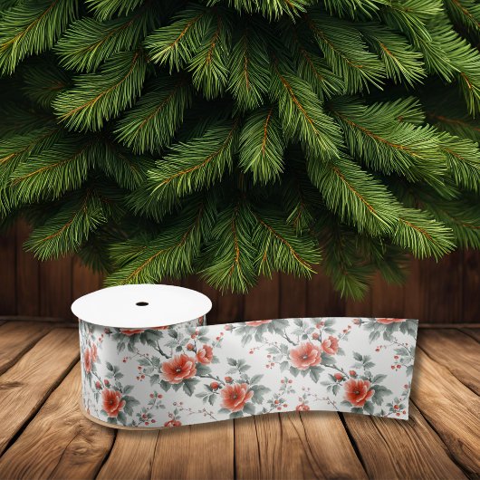 Roze  Floral Satijnen Lint