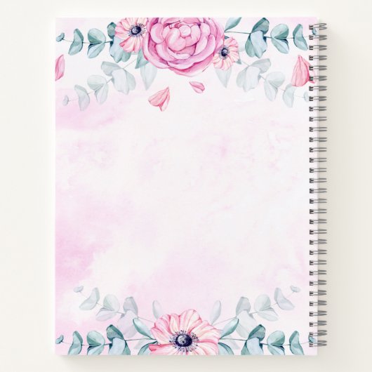 Roze Floral | Schetsen en tekeningen blanco Notitieboek
