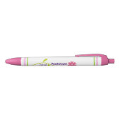 Roze Floral School Psycholoog Pen (Bovenkant)