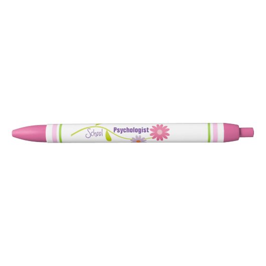 Roze Floral School Psycholoog Pen (Voorkant)
