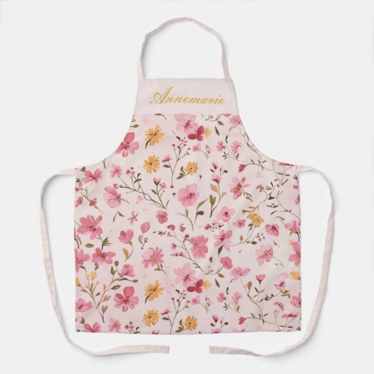 Roze Floral Schort (Voorkant)