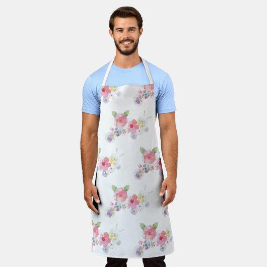 roze Floral Schort (Gedragen)