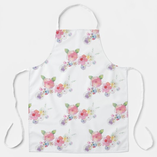 roze Floral Schort (Voorkant)