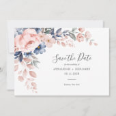 Roze Floral Script Greenery Modern Wedding Save The Date (Voorkant)