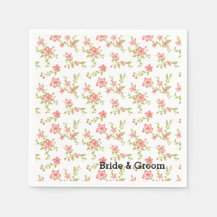 Roze Floral Servetten