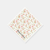 Roze Floral Servetten (Hoek)