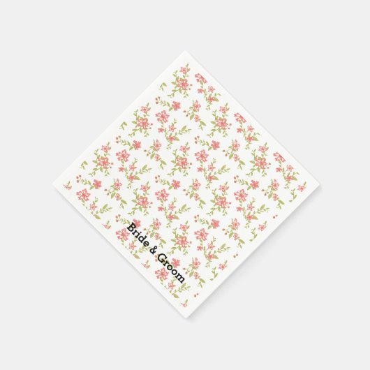 Roze Floral Servetten (Hoek)