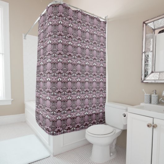 Roze Floral Shower Curtain Douchegordijn (In situ)