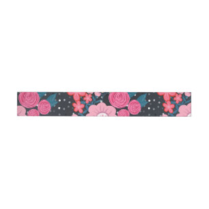 roze Floral Silver Stippen Grijs ontwerp