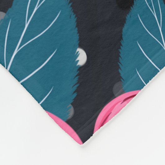  roze Floral Silver Stippen Grijs ontwerp Fleece Deken (Hoek)