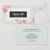  roze Floral Skin and Nails Spa Visitekaartje (Voorkant / Achterkant)