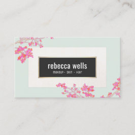 roze Floral Skin and Nails Spa Visitekaartje