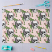 Roze Floral Skull Series Design 4 Tissuepapier (Craft)
