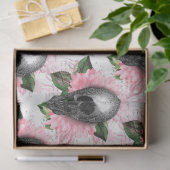 Roze Floral Skull Series Design 6 Tissuepapier (Geschenk)