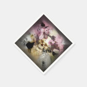 Roze Floral Skull Servet (Hoek)