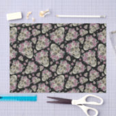 Roze Floral Skulls Moths Halloween Tissuepapier (Craft)