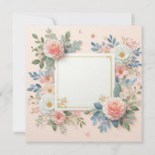 Roze Floral slaat de datum op Kaart (Voorkant)