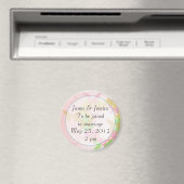 Roze Floral slaat de datum op Magneet (Insitu (Vaatwasser))