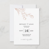 Roze Floral slaat de datum op Save The Date (Voorkant)