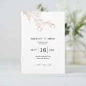 Roze Floral slaat de datum op Save The Date (Staand voorkant)