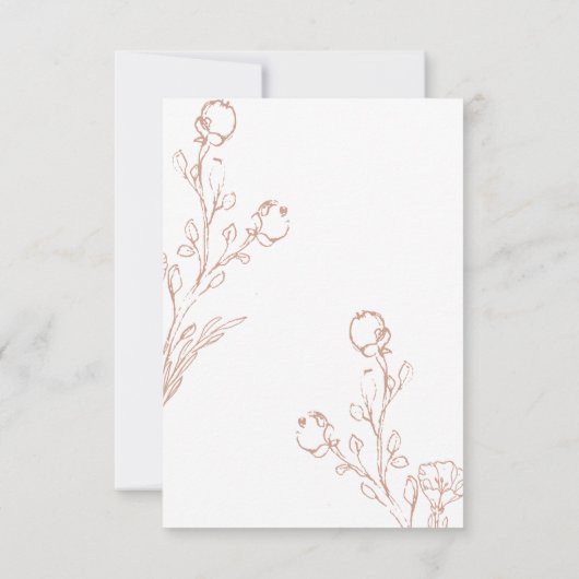 Roze Floral slaat de datum op Save The Date (Achterkant)