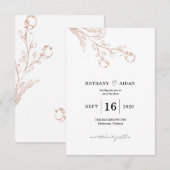 Roze Floral slaat de datum op Save The Date (Voorkant / Achterkant)