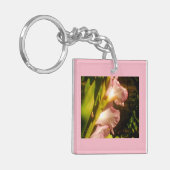 Roze Floral Sleutelhanger (Voorkant Links)