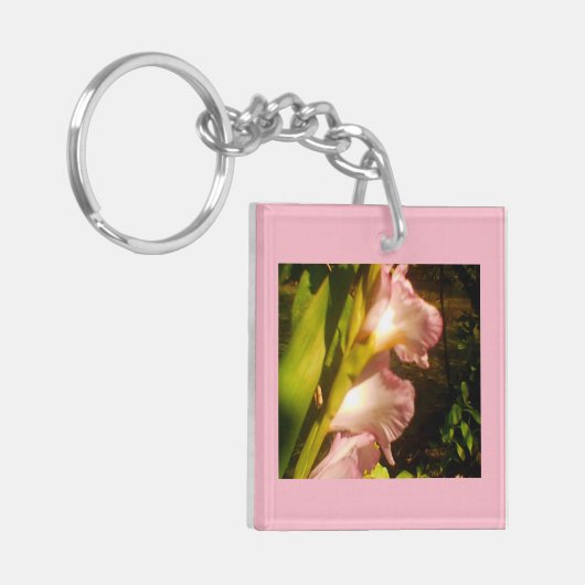 Roze Floral Sleutelhanger (Voorkant Links)