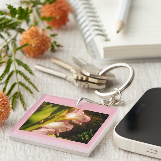 Roze Floral Sleutelhanger (Voorkant Rechts)