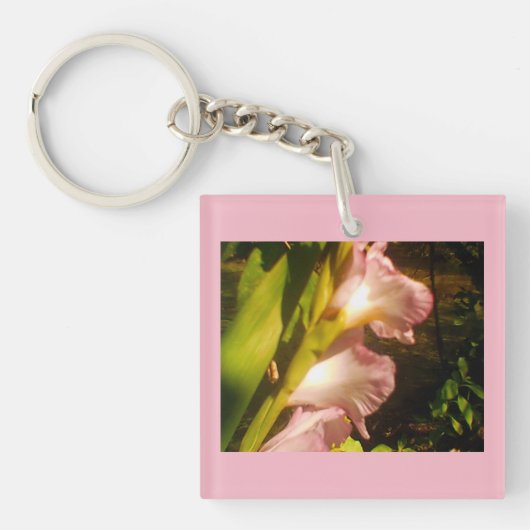 Roze Floral Sleutelhanger (Voorkant)
