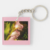 Roze Floral Sleutelhanger (Achterkant)